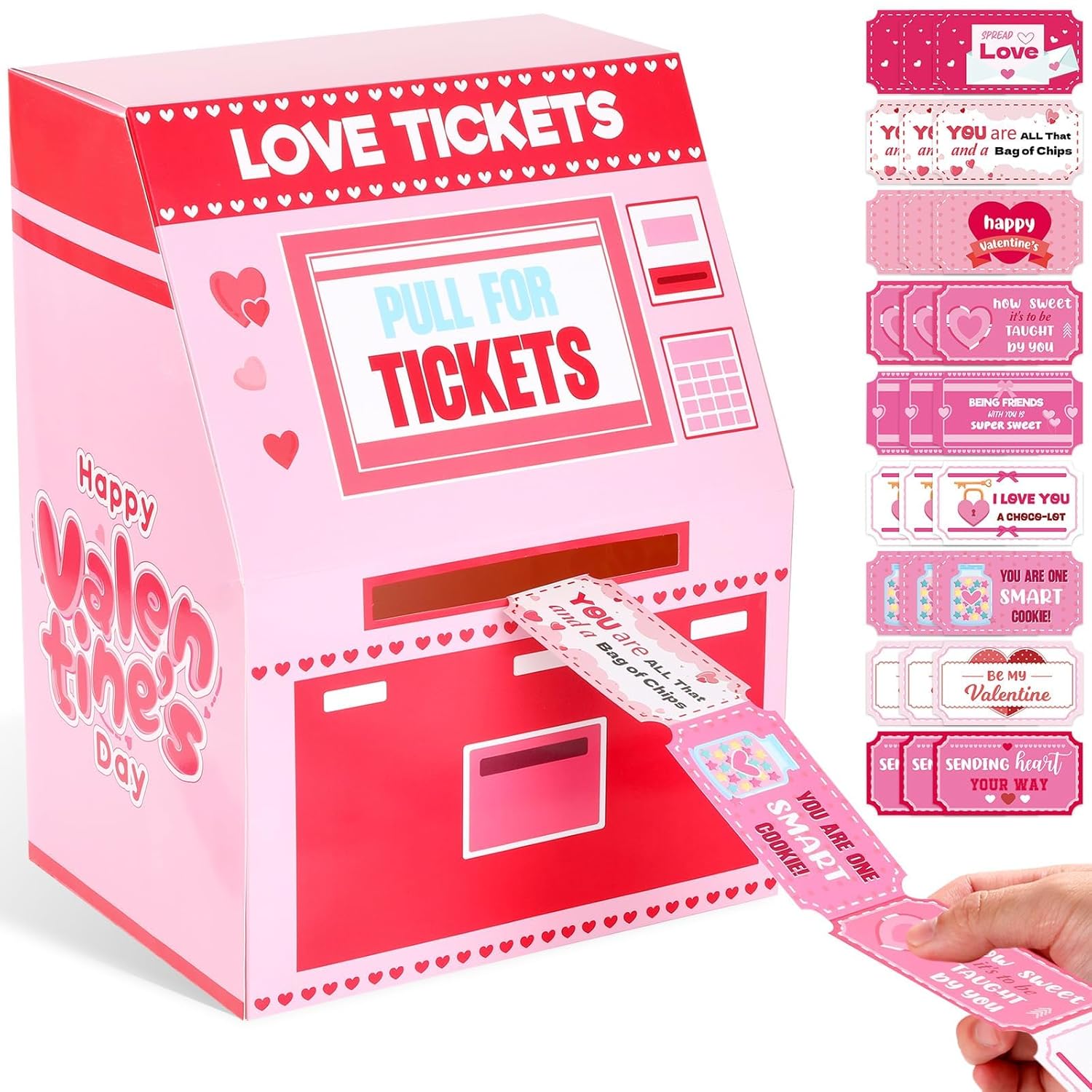 Valentine Boxes For Kids Valentines Day Cards For Kids Love Tickets Machine Boxes With 27 Valentine Cards For Girls Boys Valentines Gifts For School Class Classroom Exchange Gifts Party Favors