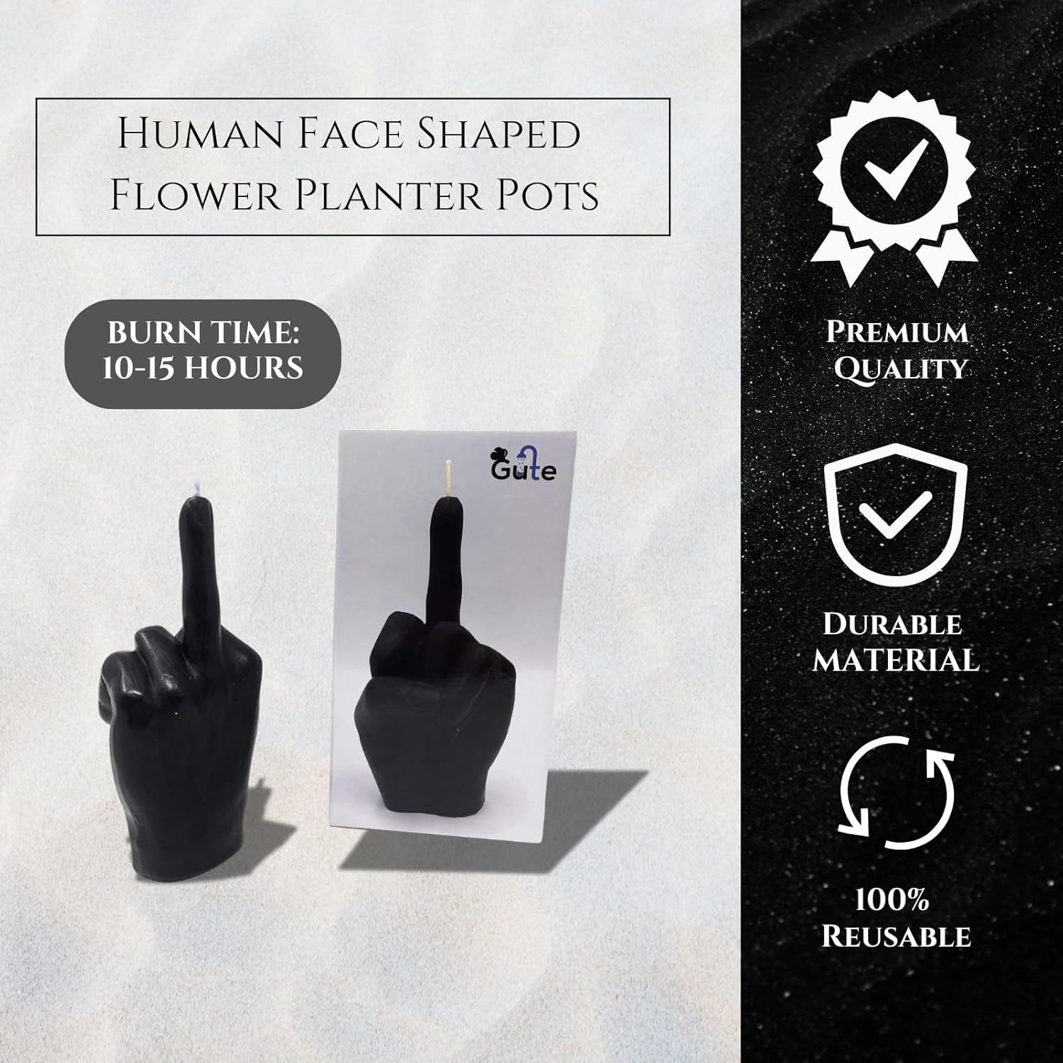 Middle Finger Candle - Hand Gesture Fck You Candle (Black)