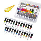 Acrylic Paint Set - 24 Vibrant Colors (12 Ml/0.4 Oz) Tubes, Rich & Professional Grade Pigments, Acrylic Paints For Canvas Wood Rock Clay Fabric Ceramics Art Crafts Painting - Art Supplies