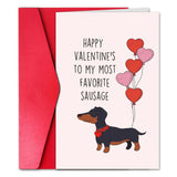 Dachshund Valentines Day Card For Him, Funny Valentine’S Day Card For Men Husband Boyfriend Fiance, Favorite Sausage Dog Theme Valentines Day Card