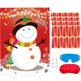 Pin The Nose On The Snowman Christmas Party Games For Kids Xmas Holiday New Year Game Favors Birthday Party Supplies - 80 Nose Stickers