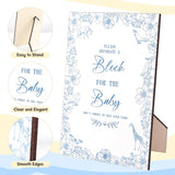 114Pcs Baby Shower Games Kit, 52 Blank Wooden Baby Shower Blocks 24 Acrylic Paint Marker 1 Wooden Sign 1 Storage Box And 36 Templates For Baby Shower Decorations