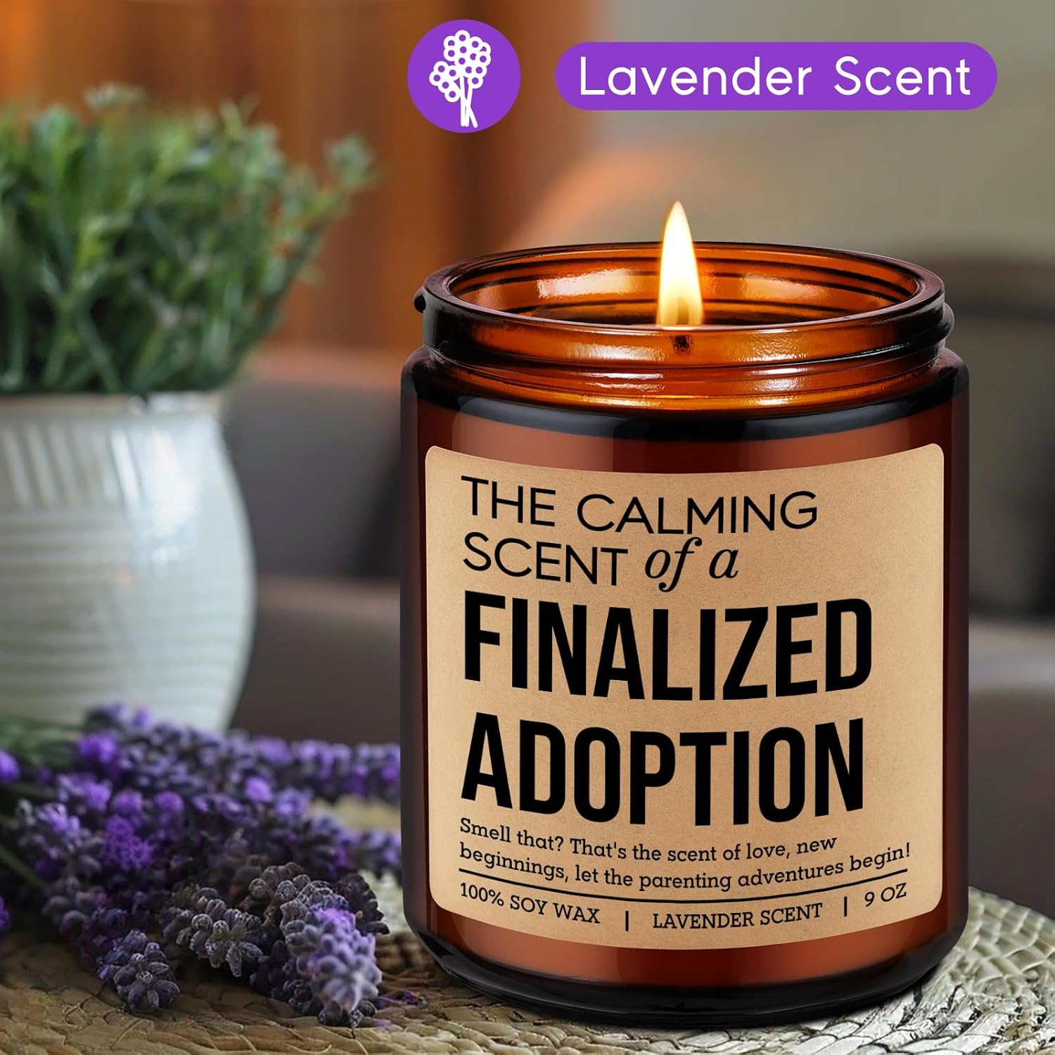 Candle, Finalized Adoption Gifts, Finalization Adoption Day Gifts For Adoptive Parents, New Family - Happy Gotcha Day, New Beginnings Congrats Presents For Newly Adopted Mom Adoptive Dad