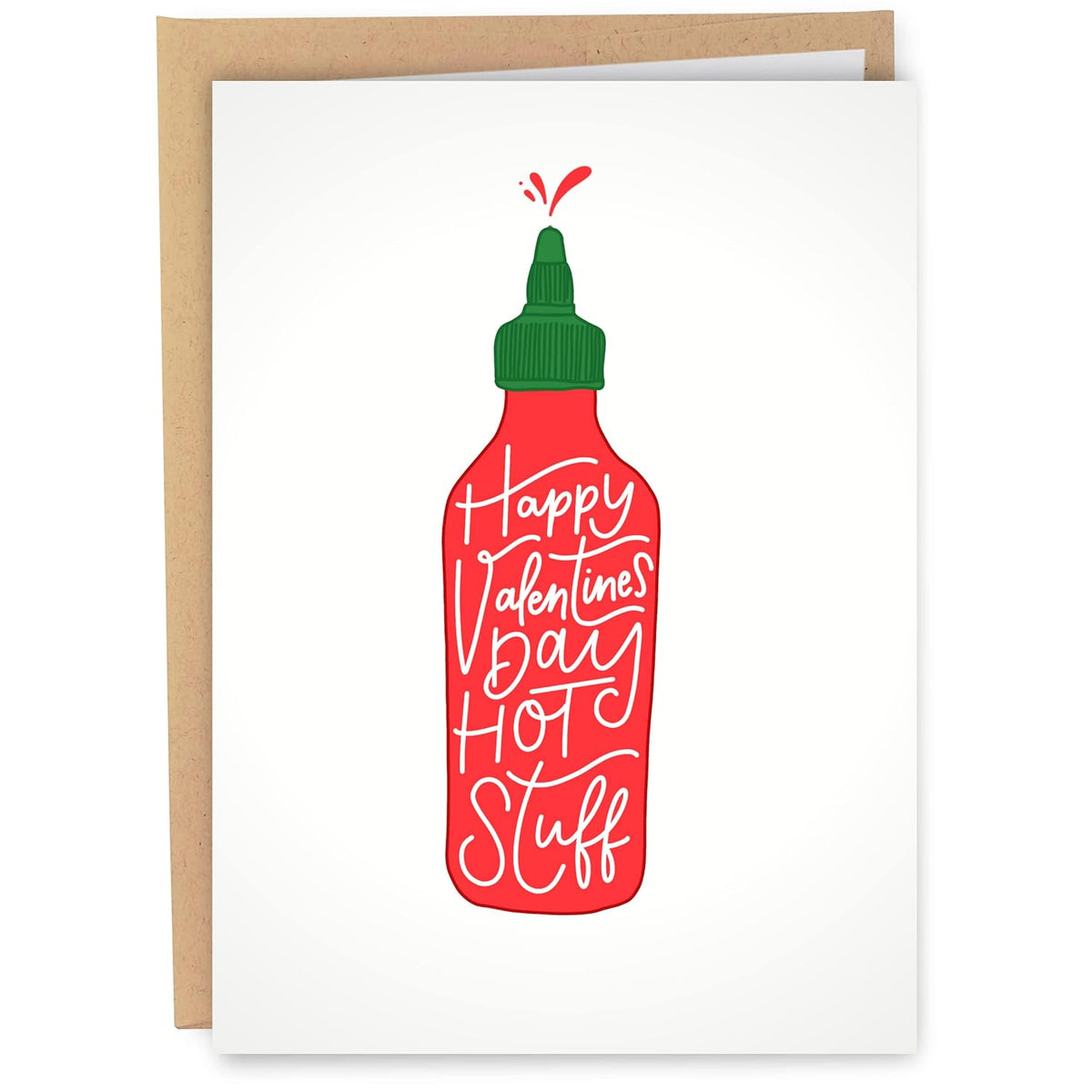 Funny Valentine'S Day Card For Him Or Her | Happy Valentine'S Day Hot Stuff | Hot Sauce Card For Husband Or Wife