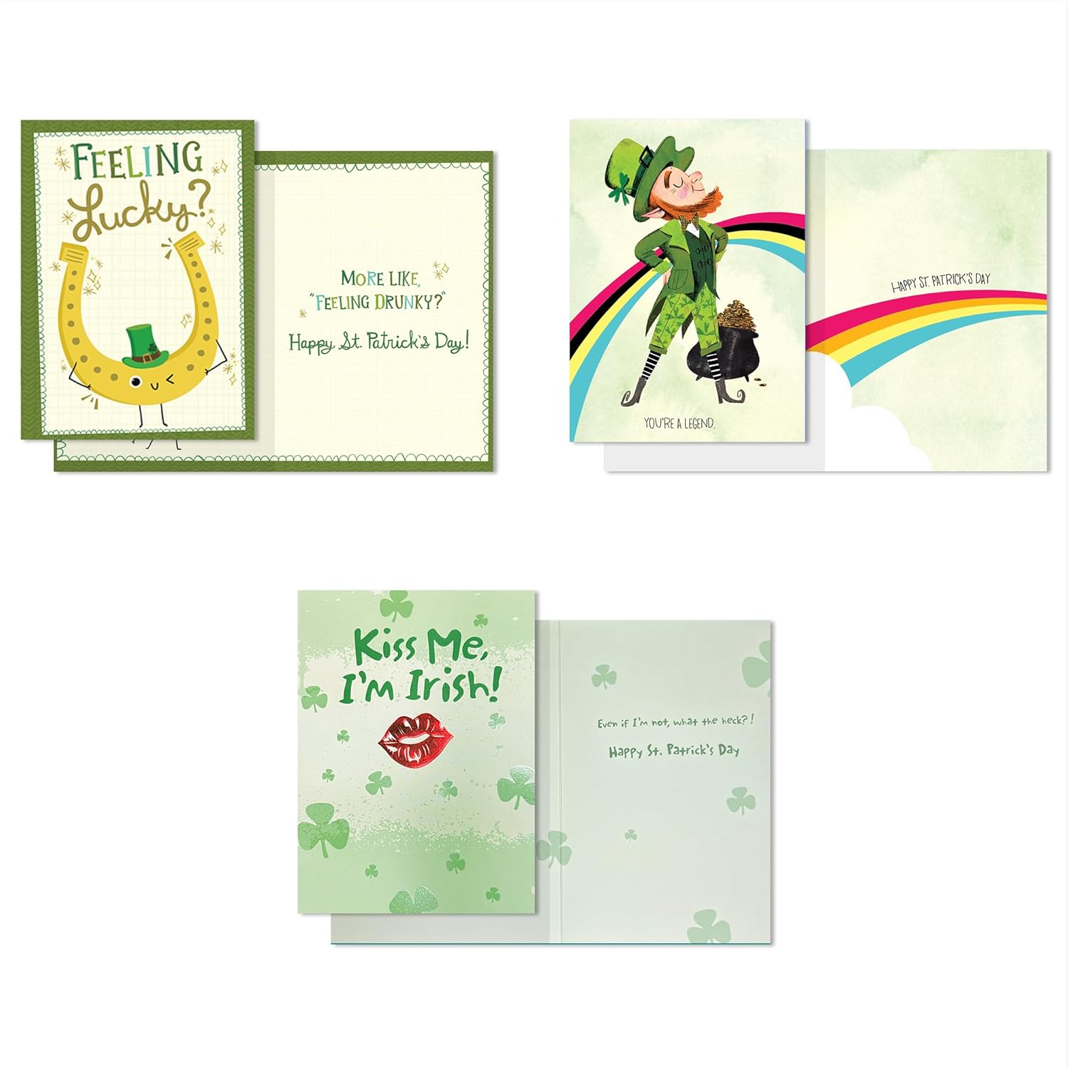 9 Funny St. Patrick’S Day Greeting Card Assortment With Envelopes, Lucky To Be Irish (3 Assorted Designs, 3 Each)