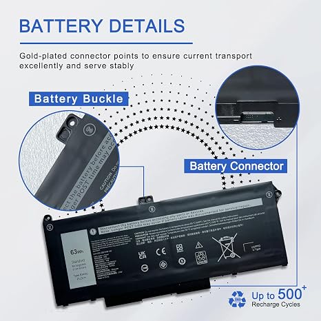 RJ40G Laptop Battery Replacement for Dell Latitude 5420 5520 Precision 3560