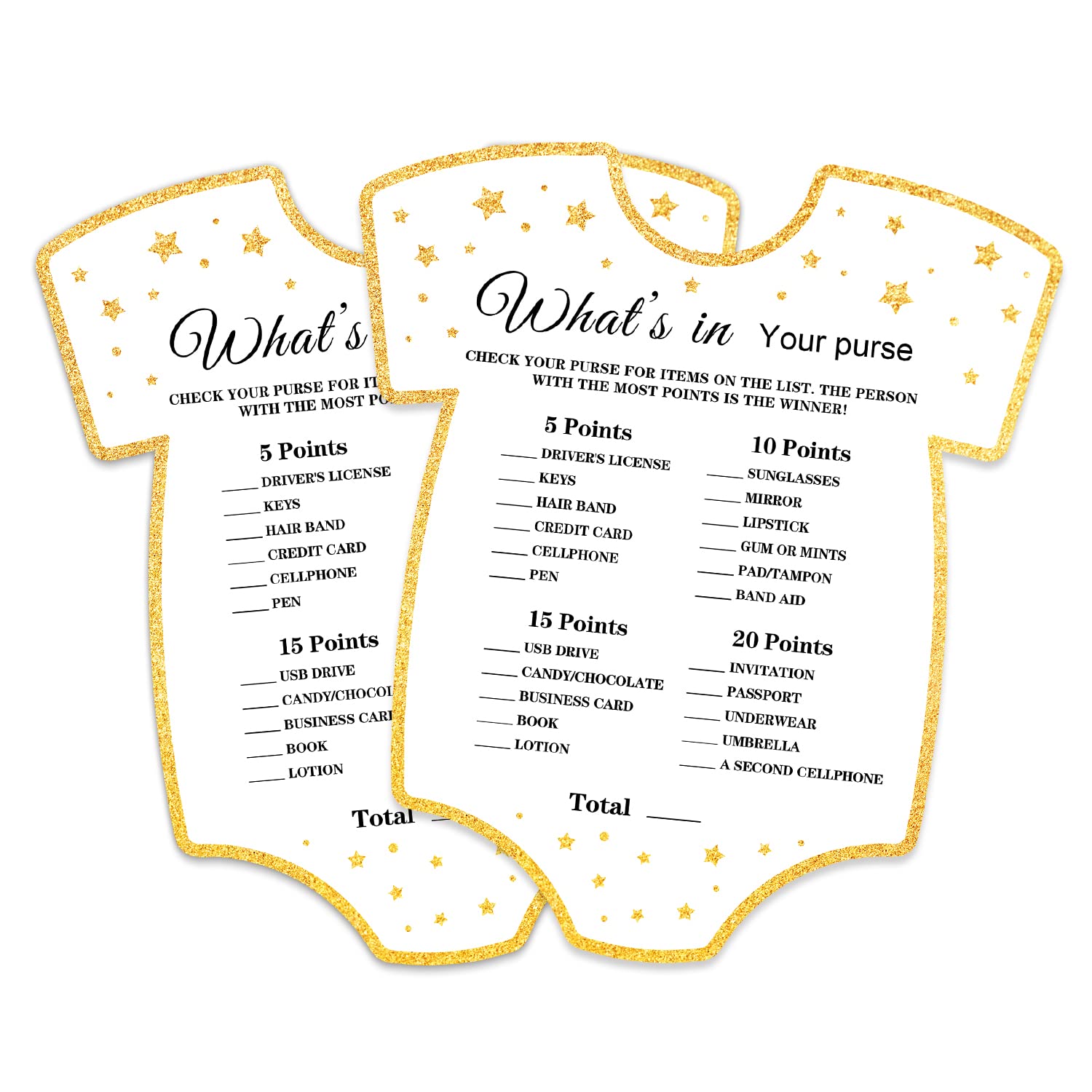 Baby Shower Game Cards, Shaped Card What'S In Your Purse Game Card For Baby Shower Party?Funny Icebreak Baby Shower Party Games Ideas Activity For Parent-To-Be, Fun And Easy, 30 Cards