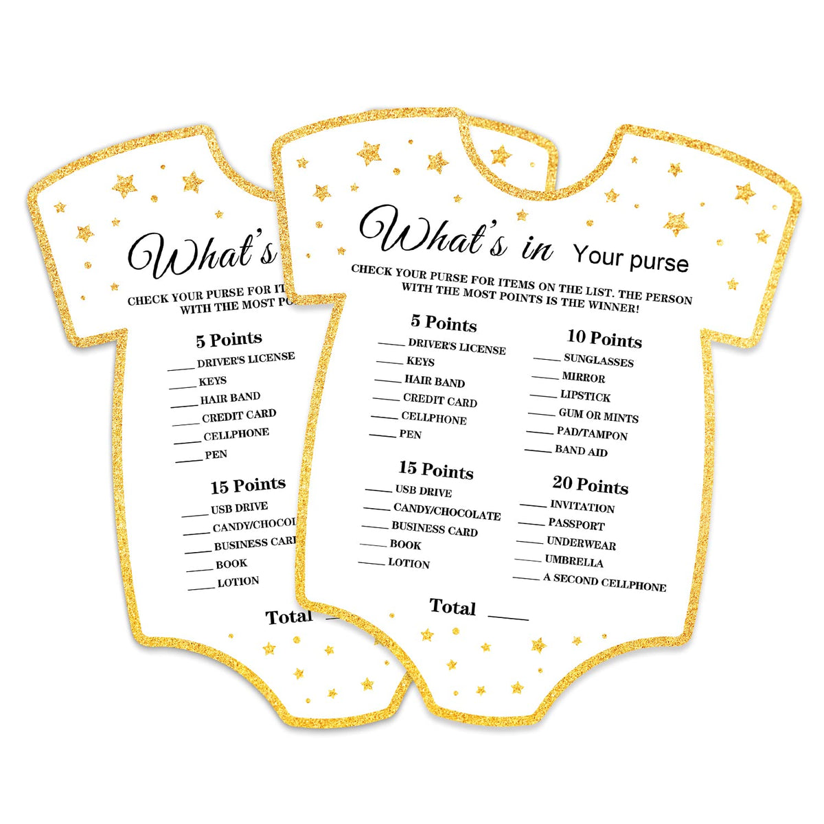 Baby Shower Game Cards, Shaped Card What'S In Your Purse Game Card For Baby Shower Party?Funny Icebreak Baby Shower Party Games Ideas Activity For Parent-To-Be, Fun And Easy, 30 Cards