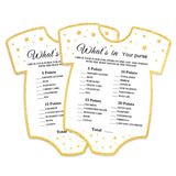 Baby Shower Game Cards, Shaped Card What'S In Your Purse Game Card For Baby Shower Party?Funny Icebreak Baby Shower Party Games Ideas Activity For Parent-To-Be, Fun And Easy, 30 Cards