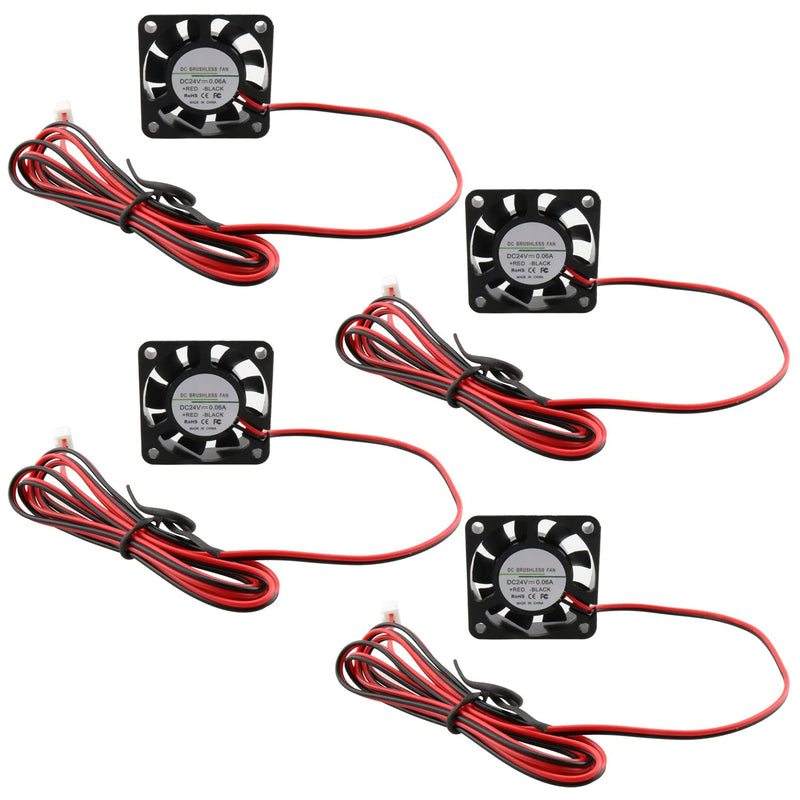 4Pcs 24V Hotend Cooling Fan 4010 40X40X10Mm 3D Printer Extruder Cooling Dc Fan