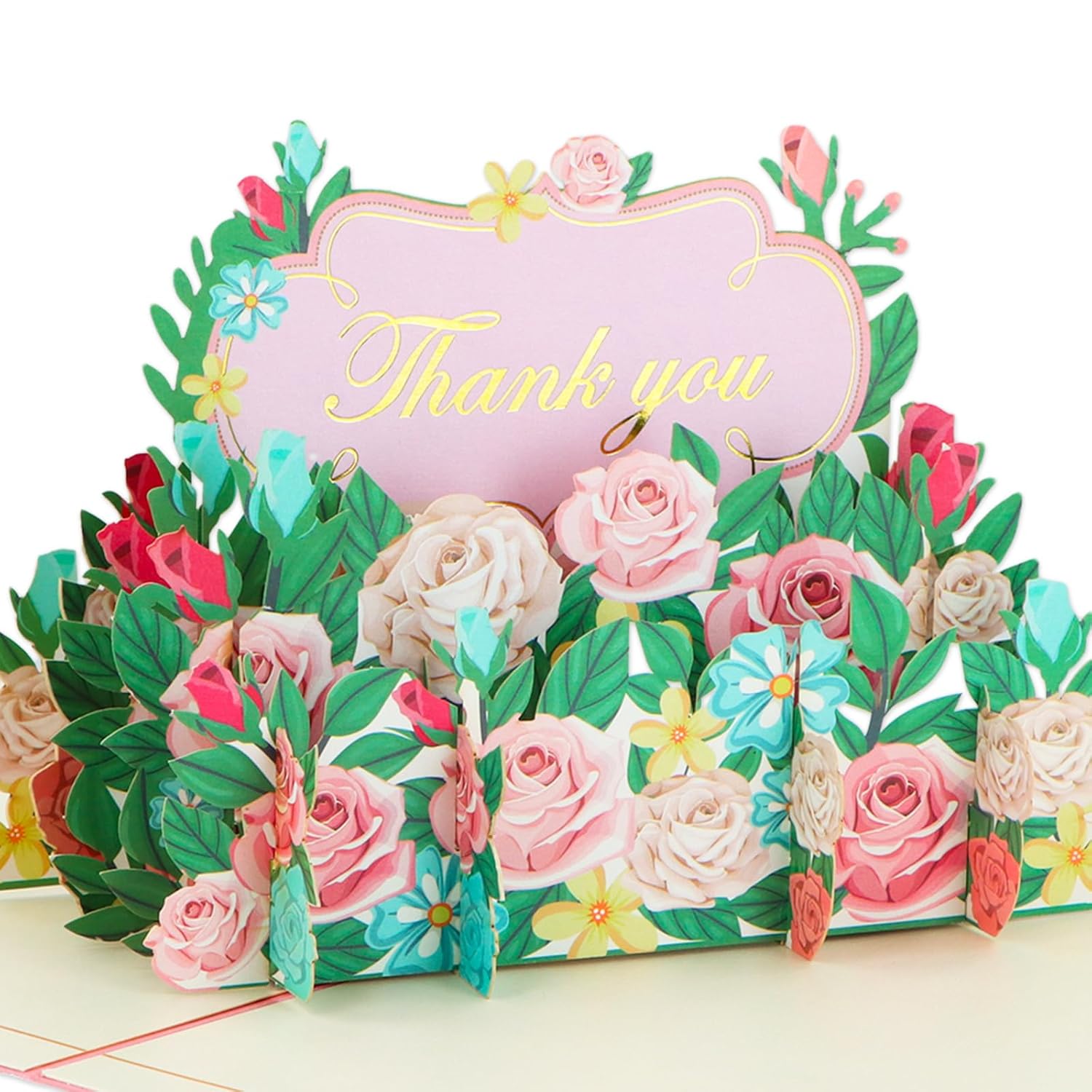 3D Flowers Thank You Card - Rose Thank You Pop Up Card With Envelopes For Family Friends Colleague Teacher Doctor Nurse Appreciation Gifts