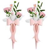 2Pcs Valentines Day Gifts Finished Pipe Cleaner Roses,Handmade Pink Rose Bouquet With Bow Gift Box Ready-To-Gift Artificial Flowers For Valentine’S Day, Weddings, Birthdays, Party Decor
