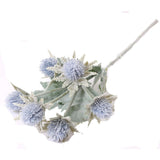 3 Pack Artificial Thistle Flowers Eryngiums Faux Plants Floral Tree Picks Christmas Greenery Picks And Sprays For Garden Wedding Prom Party Bouquet Floral Arrangement (Blue)