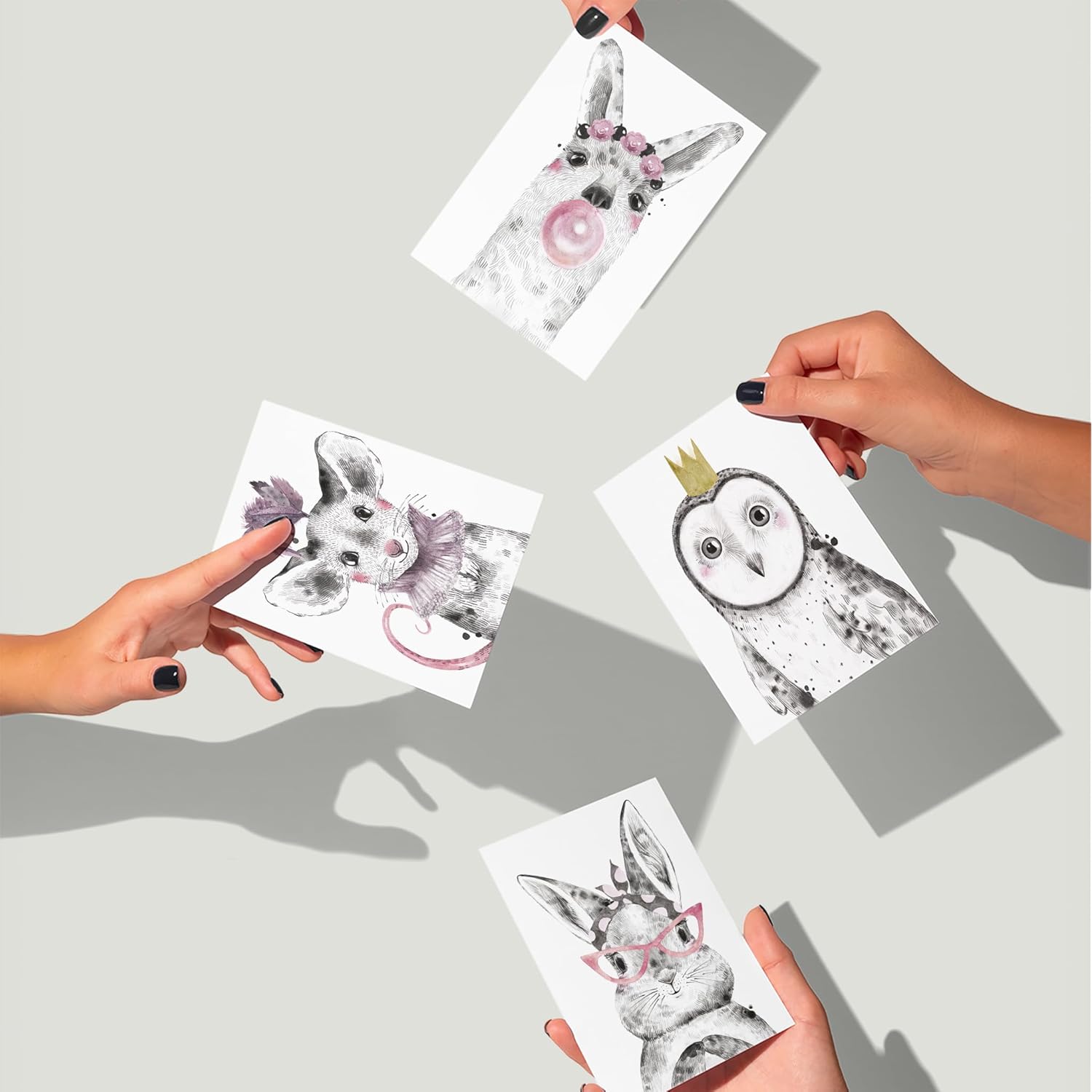 24 Pack Whimsical Animal Greeting Cards Blank Inside 12 Cute Forest Creature Designs For Kids Birthdays Baby Showers And Everyday Occasions