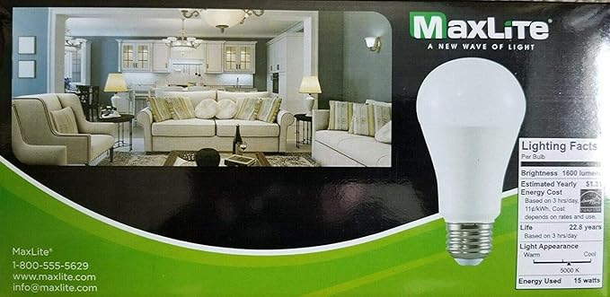 4 Pack A19 LED Dimmable Light Bulbs 100W Equivalent Daylight 5000K White Bulbs