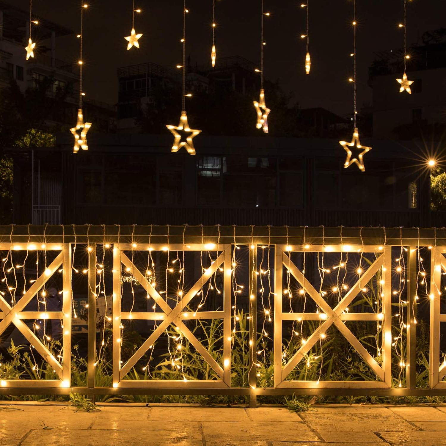 400Led 32Ft Icicle Lights Curtain Fairy Light Christmas String Dripping Lights8 Modes For Christmas Thanksgiving Wedding