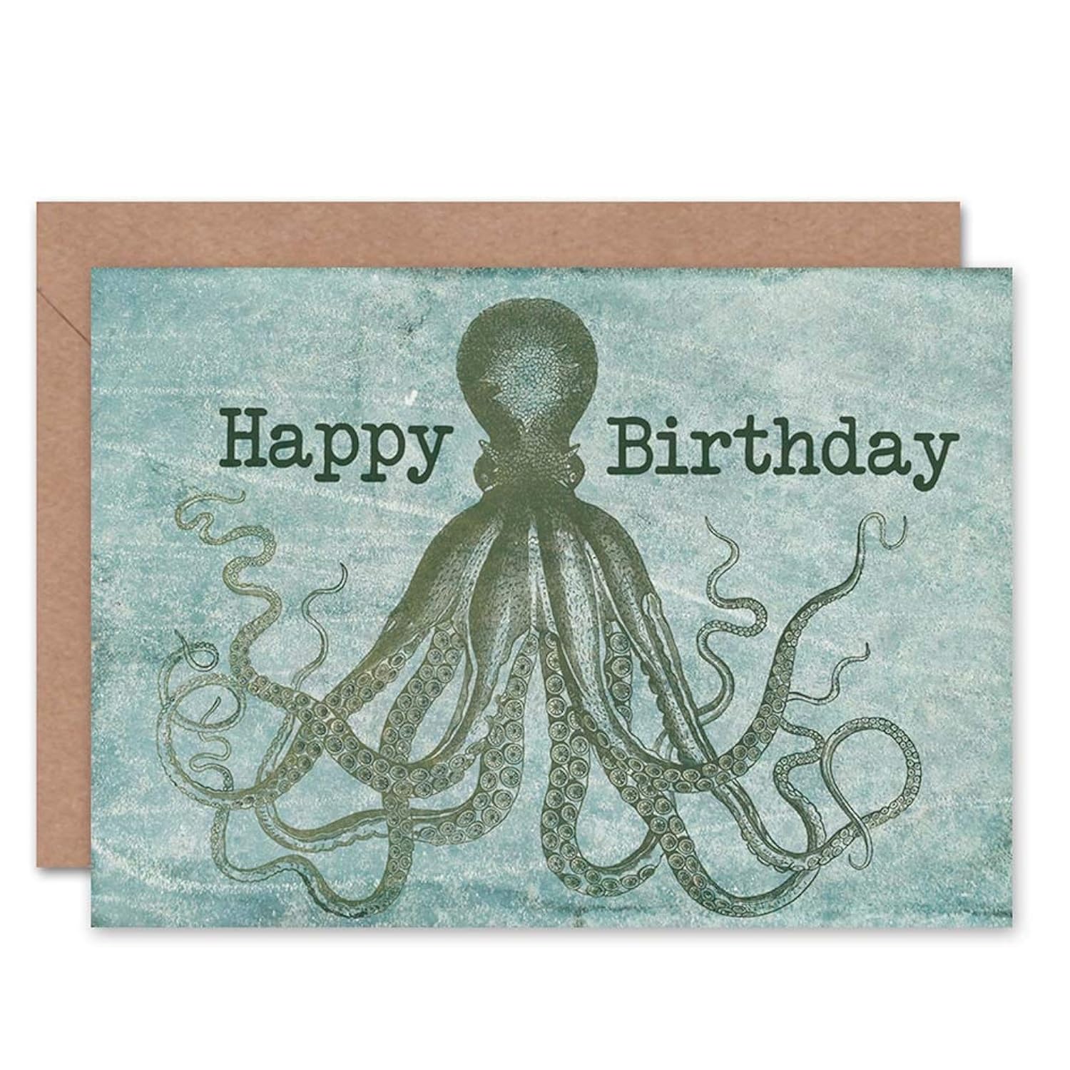 Birthday Happy Octopus Tentacles Art Greetings Greeting Card Gift