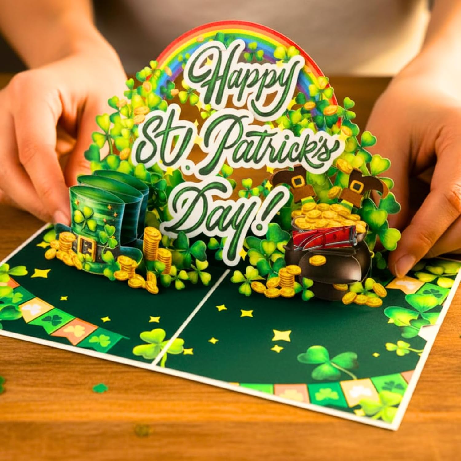 - St Patricks Day Card, Happy St Patricks Day Pop Up Card For Kids, Family, Friend, 6X8 Inch St Patrick'S Day Cards, Saint Patricks Day Card Included Envelope