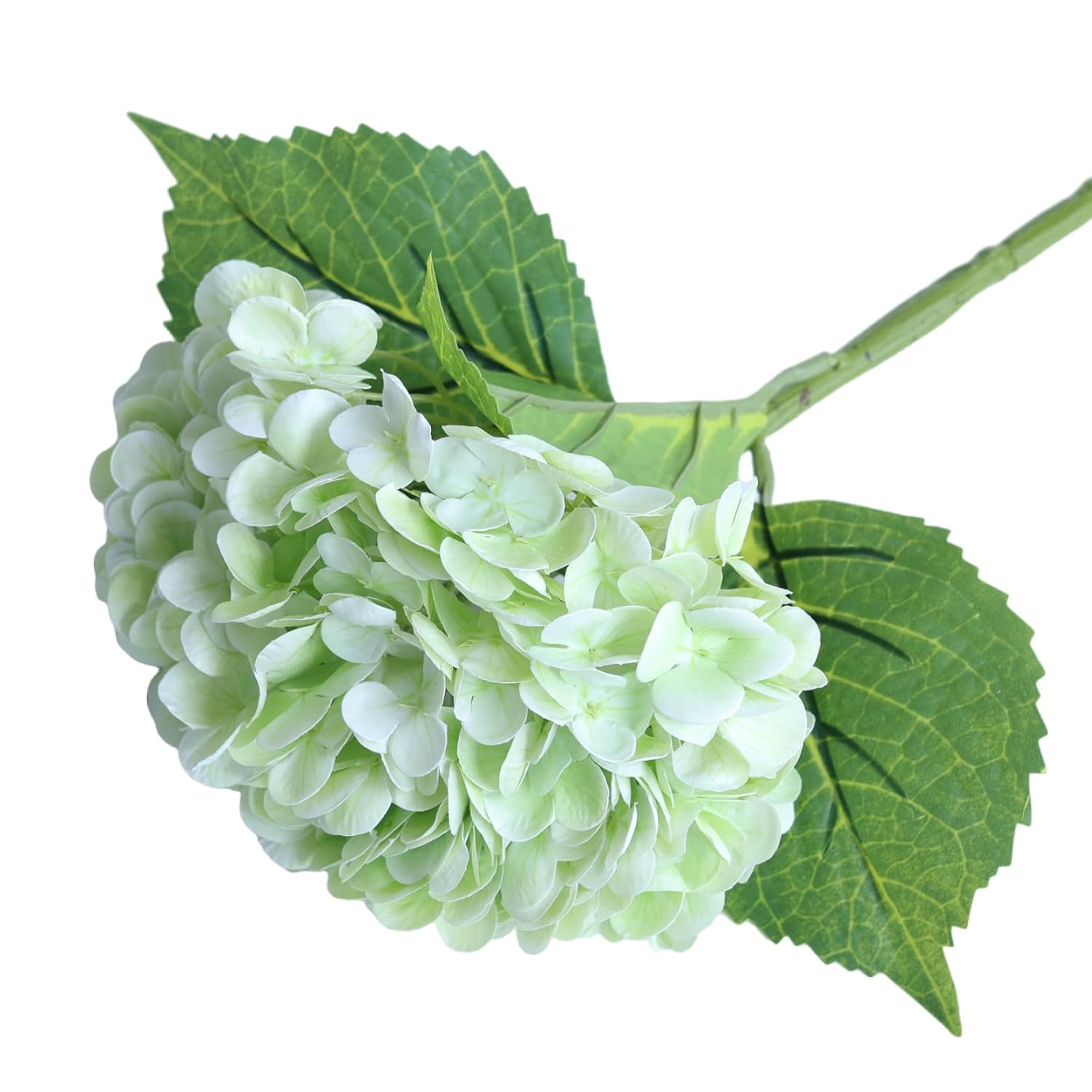 Green Hydrangea Artificial Flowers - High-End 22.5Cm Oversized Heads (4Pcs) | Real-Touch Design | Perfect For Christmas, Weddings, Home Decor, Parties & Outdoor Use (Light Green)