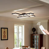26 Inch Modern LED Ceiling Light with Remote Dimmable Black Square Ceiling Fixture