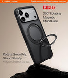 O1S Series 360 Magnetic Stand Phone Case Compatible with iPhone 18 Pro Black Protective Cover