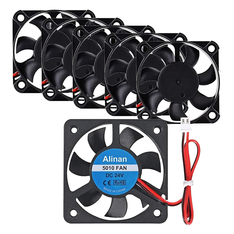 6Pcs 5010 24V Cooling Fan 50Mm Silent Cooling Dc 24V 0.08A Silent Quiet Dc Bru