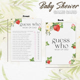 Hilarious Baby Shower Games, Who Mom Or Dad Game Cards, Strawberry Sweet Baby Shower Decorations Favors Ideas -30 Pcs, 5X7 In - H07