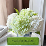 Artificial Hydrangea Flowers 4 Pcs 2 White 2 Light Green 21 Inch Long Rod Real Touch Lifelike Fake Latex Hydrangea Flowers For Home Party Outdoor Wedding Gifts Christmas Table Decoration