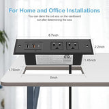 Desk Mount Power Strip 5 Outlets 8 USB Ports 4 USB C 20W Fast Charging 6FT Extension Cord Black