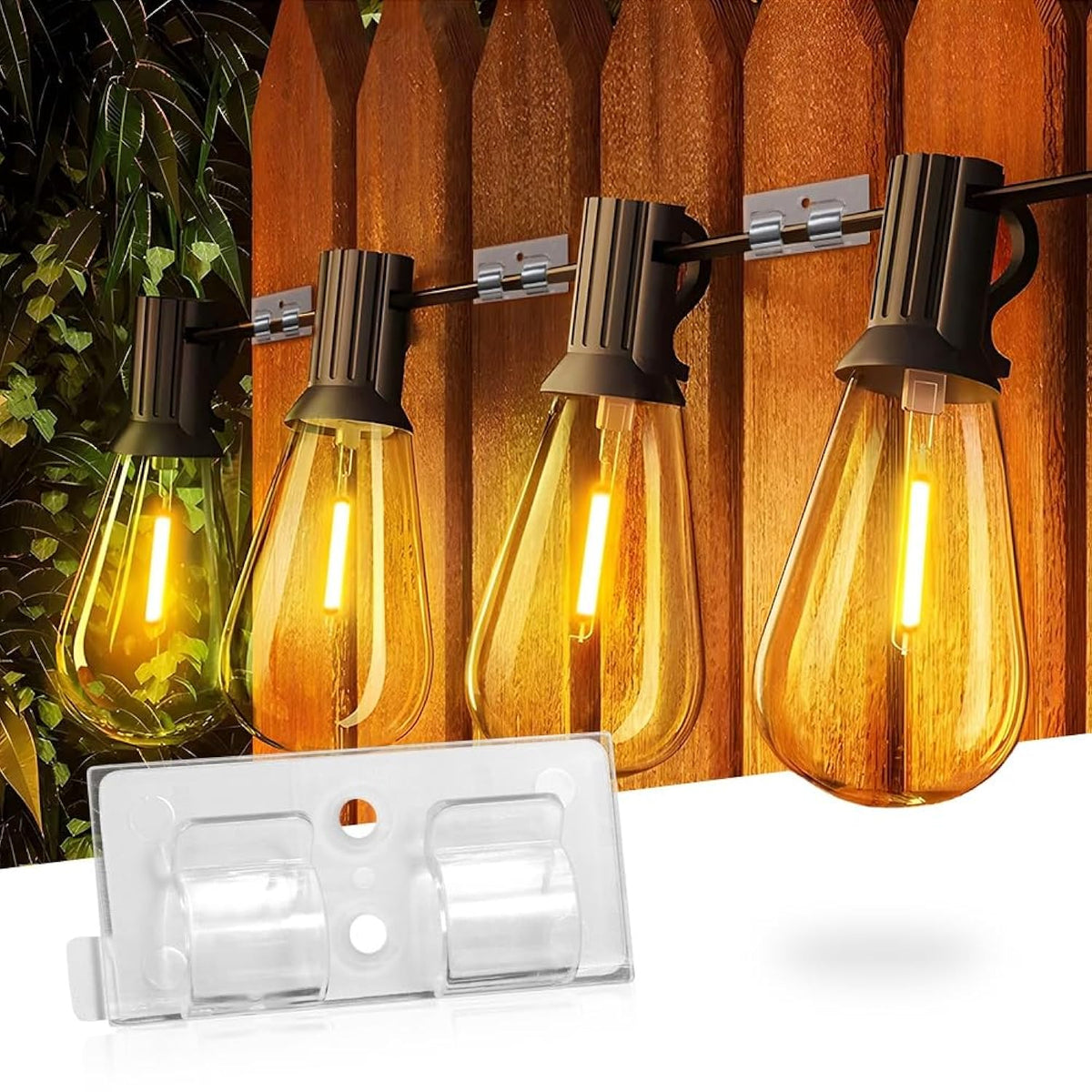 Hooks For Outdoor String Lights Clips 26Pcs Outside Clear Cord Holders For Hanging Christmas Lighting Heavy Duty Light Hook With Waterproof Adhesive Strips