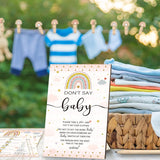 321 Pcs Rainbow Baby Shower Decorations A Little Ray Of Sunshine Is Almost Here Baby Shower Party Bingo Games Don'T Say The Word For Boho Theme Birthday Rainbow Gender Reveal Party Supplies