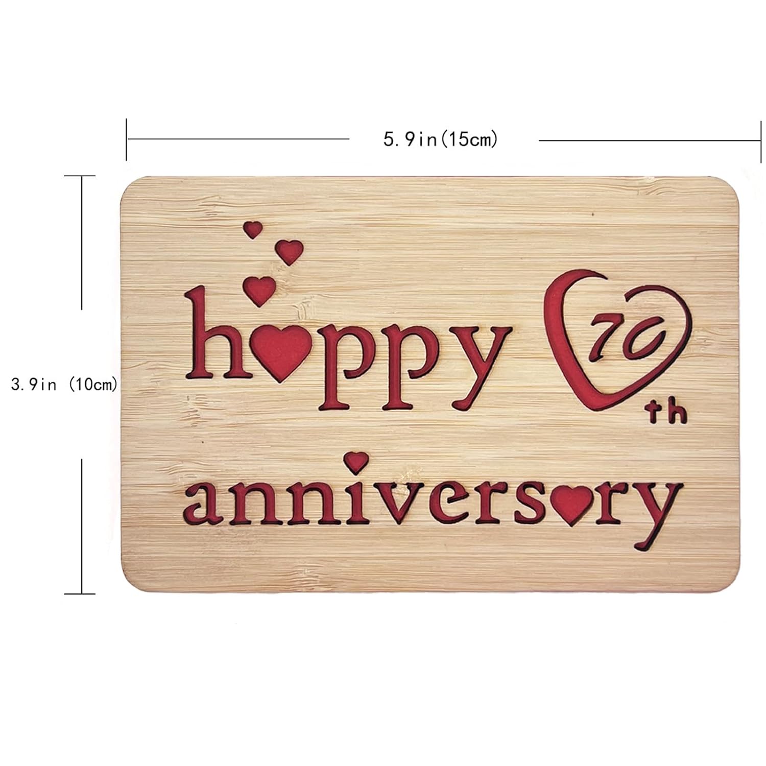 Wooden 70Th Anniversary Card,Handmade Wedding Anniversary Greeting Cards,70Th Anniversary Card For Her,Him,Husband,Wife
