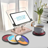 Silicone Coasters Set Of 2 For Drinking Desk Office - Cup Mat For Tabletop Protection - Suitable For Hot Cold Drink - Thickened, Non-Slip, Non-Stick (Black+Dark Grey)
