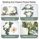 Wedding Arch Flowers Set Of 2, Artificial Flowers For Decoration Backdrop Garland For Arch Flowers For Wedding Ceremony Reception And Welcome Signs Decorations (White)
