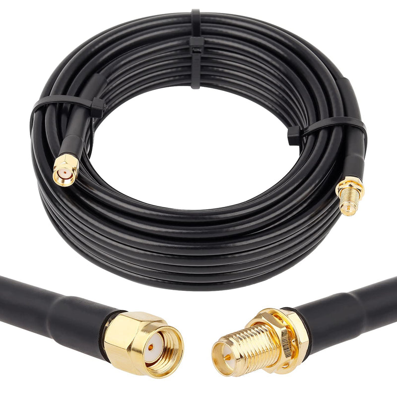 25Ft Rp-Sma Male To Rp-Sma Female Coax Cable, Rg58 Rp-Sma Wifi Antenna Extensi