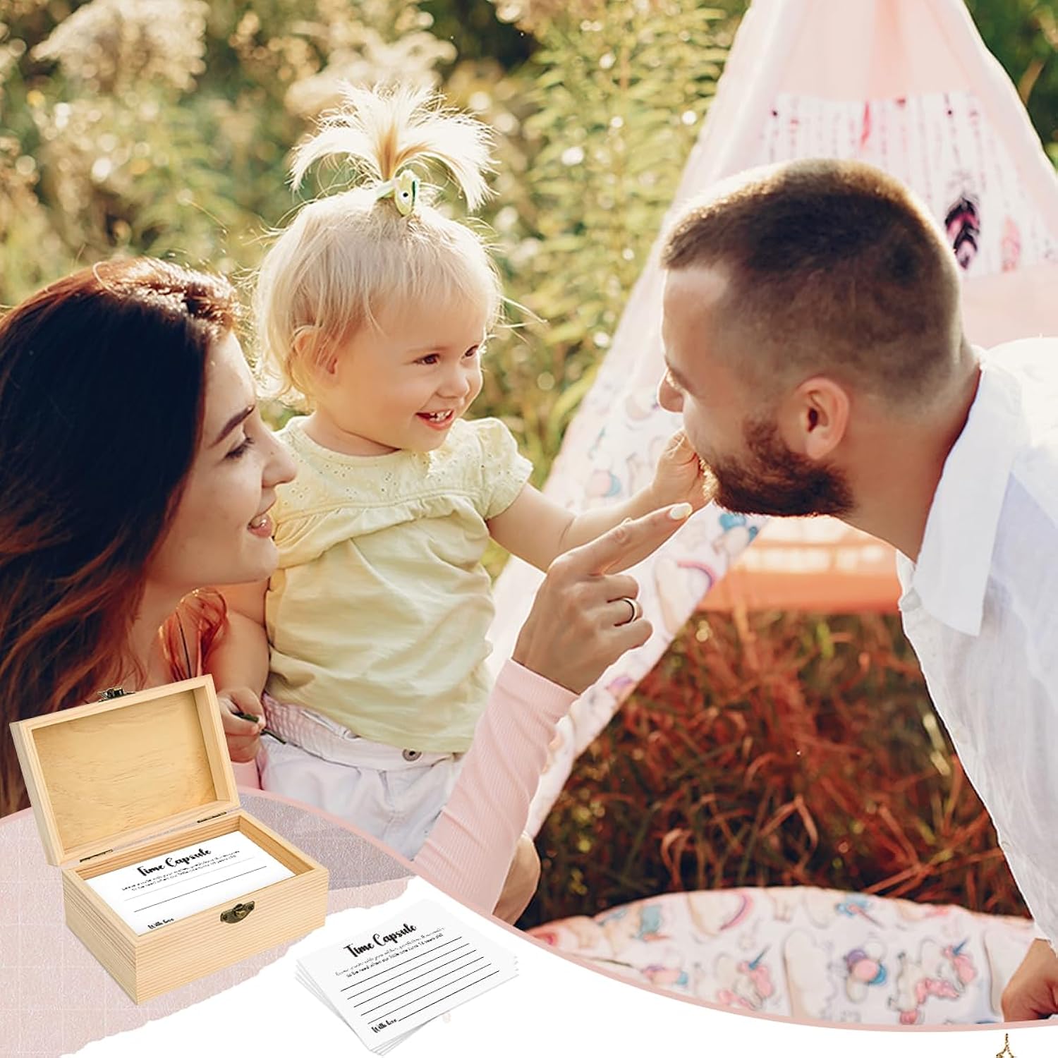 Time Capsule Box 1St Birthday 50 Pcs Time Capsule Cards First Birthday Party Games Baby Shower Keepsake Box Advice And Wishes Cards