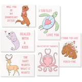Animal Pun Valentines Cards - 48-Pack, 4 X 6 In - Greeting Card Pack With Envelopes & Funny Love Notes