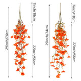 4Pcs Artificial Fall Flowers Fake Hanging Mums Plants For Autumn Outdoor Indoor Home Gardens Door Window Porch Decor