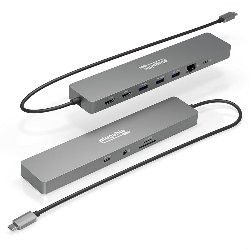 11-In-1 Usb-C Hub 100W Usb-C Pass-Through, Laptop Docking Station Dual Monitor