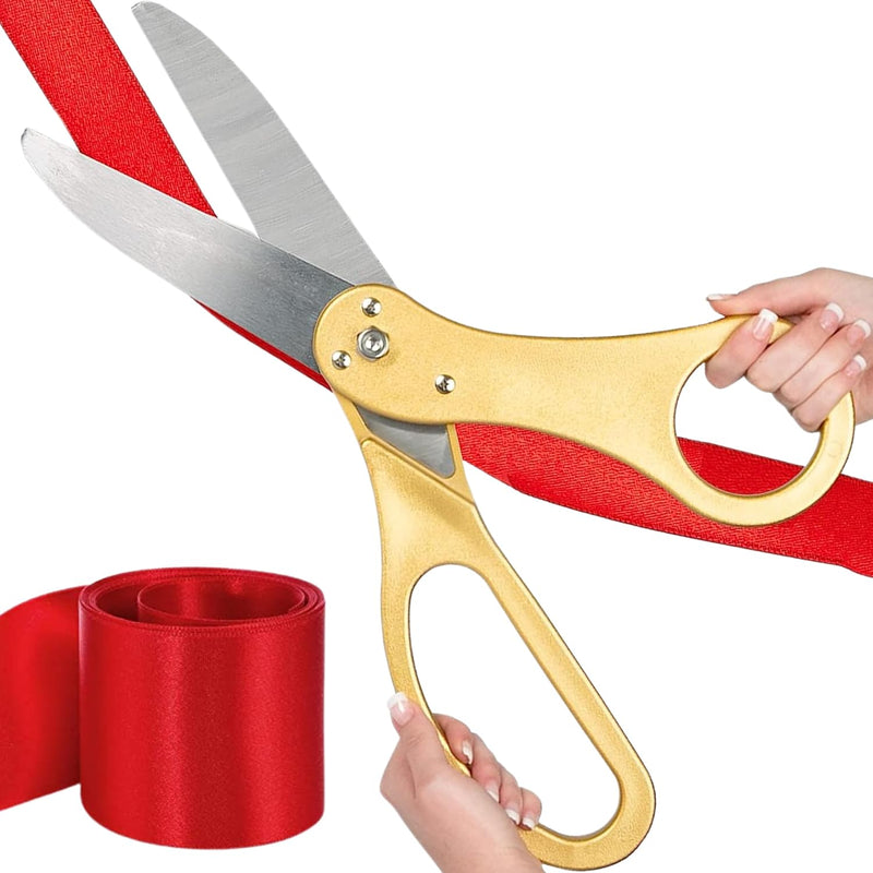 Gold Ribbon Cutting Ceremony Kit – 20 Inch Gold Giant Scissors Giants