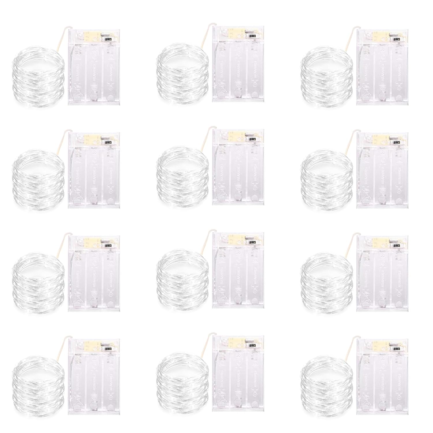 12 Pack Led Fairy Lights Battery Operated String Lights With Timer Waterproof Silver Wire 14 Feet 40 Led Twinkle Mason J