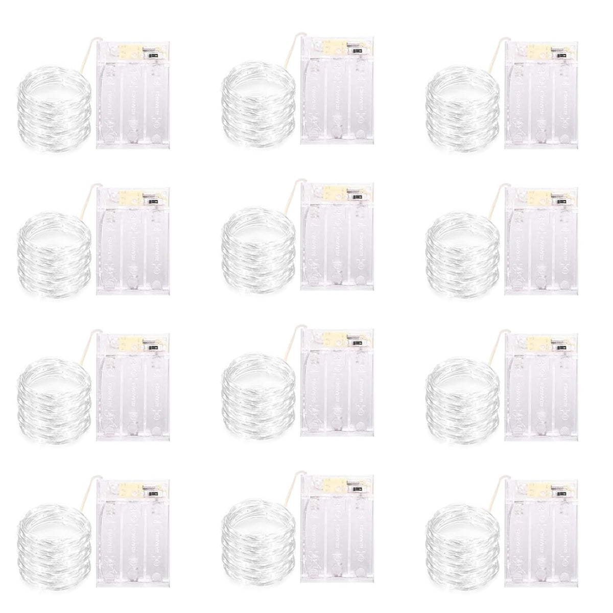 12 Pack Led Fairy Lights Battery Operated String Lights With Timer Waterproof Silver Wire 14 Feet 40 Led Twinkle Mason J