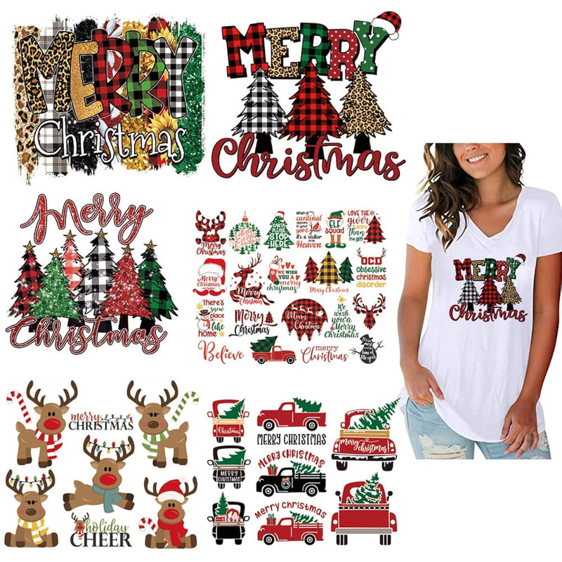 Christmas Heat Transfer Vinyl Htv Iron On For T-Shirts Classic Buffalo Plaid I