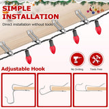 Christmas Lights Clips Metal Christmas Lights Gutter Hooks Outdoor Seasonal Gutter Clips For Shingles Roof Holiday Decoration (50 Pcs)
