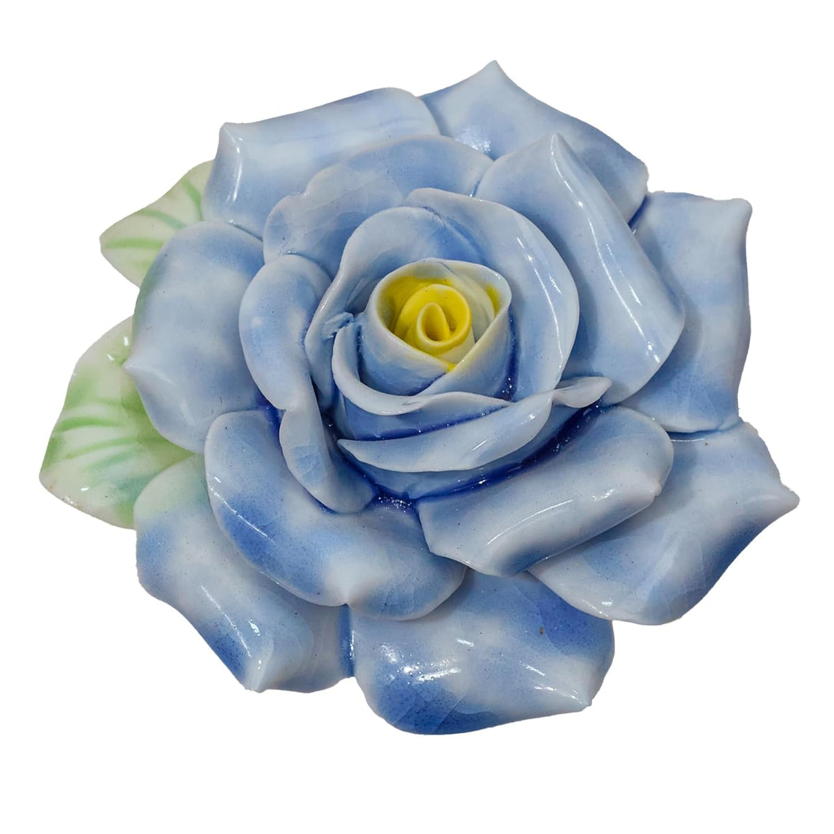 Hand-Made 3D Artificial Ceramic Flowers Desktop Decor Small Plant Potted,Exquisite Suitable For Outdoor/Indoor, Bedroom, Living Room And Office Decoration (3Inch) (Blue2)
