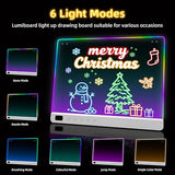 16 Inch Rechargeable LED Drawing Board Glow Doodle Note Board with 13 Light Effects for Kids