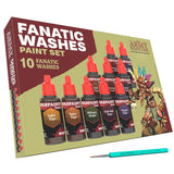 , Warpaints Fanatic Washes Set Combo, 10 X 18 Ml Acrylic Paint, Incl. 1 Brush - Model Paint Washes And Shades For Miniature Models, Warhammer & Dnd Miniatures