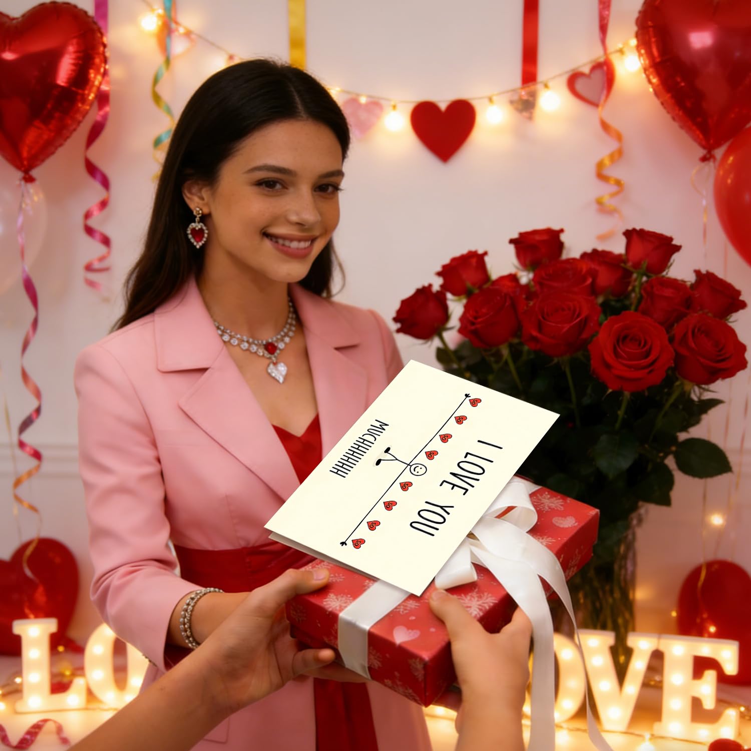 Cute Valentines Day Card With Red Envelope Sweet Anniversary Card For Partner Boyfriend Girlfriend Him Her I Love You So Much Romantic Valentines Day Gifts Greeting Card For Mom Dad Wife Husband