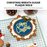 Christmas Fondant Molds Set,Christmas Reindeer Chocolate Candy Mold Holly Leaves Sugar Craft Molud For Baking Cake Decorations?Christmas Wreath?