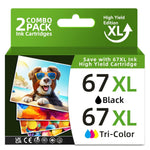 67XL Ink, High Yield Combo (Black & Color) for DeskJet 2755e/Envy 6055e